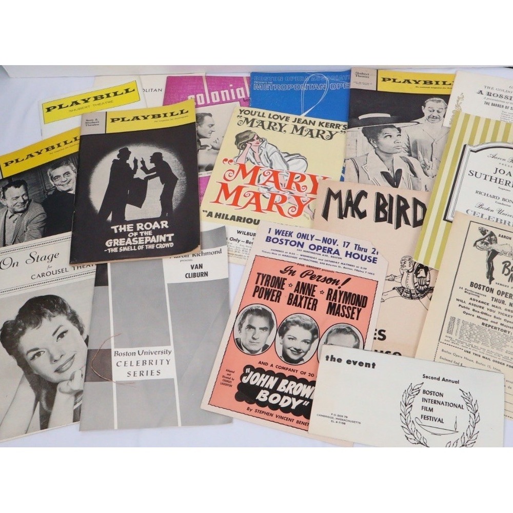 VTG Playbills Programs BOSTON Theatre District Film Festival Ephemera‎ 60's-70's